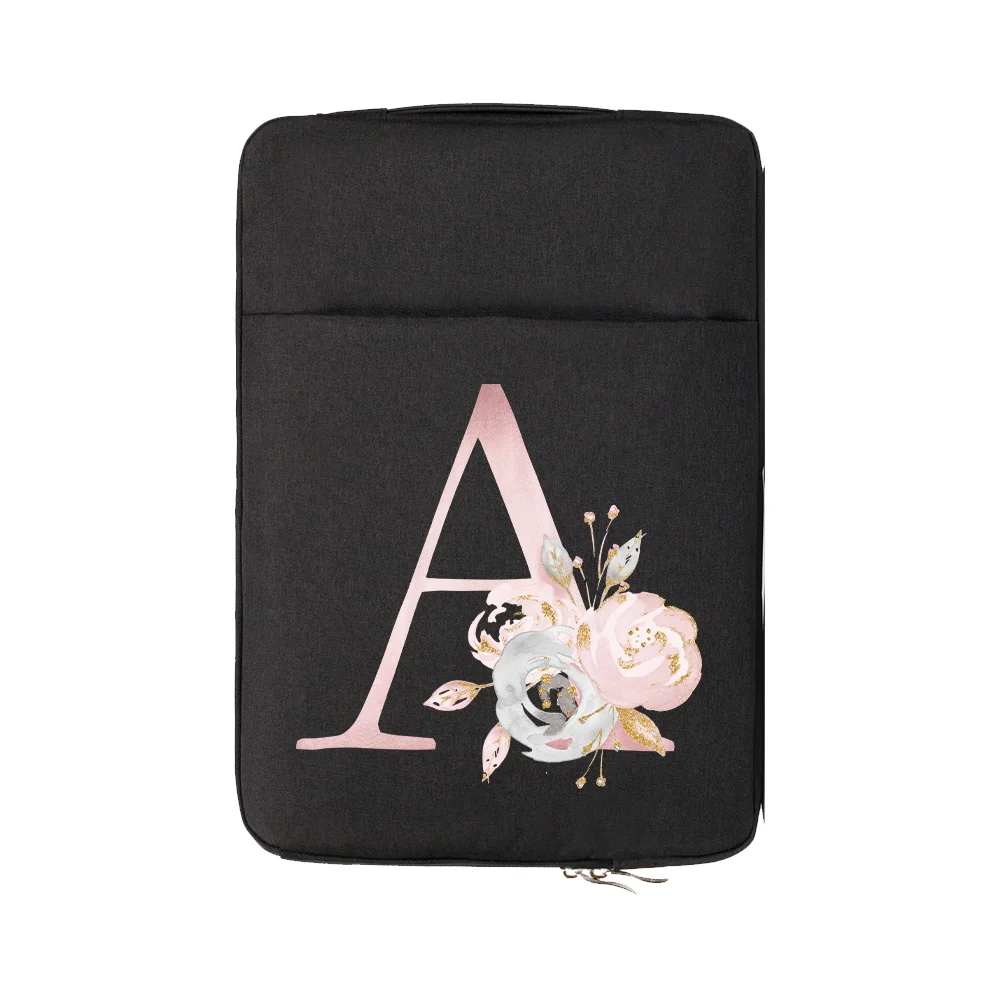 Bolsa de Manga Portátil para 11 12 13 14 15 Polegada Rosa Flor Impressão Maleta Capa Protetora Bolsa para Macbook ar Pro Xiaomi Huawei - Imagem 6