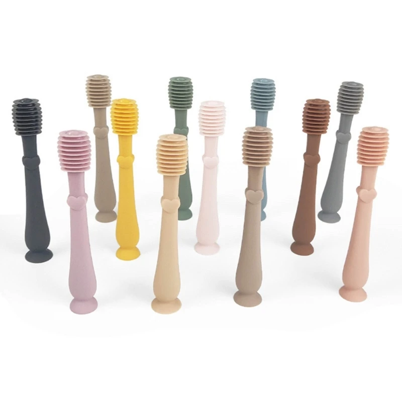 

Зубная щетка для ухода за зубами, детская обучающая силиконовая зубная щетка для ухода за полостью рта для детей 0-2 лет, зубная