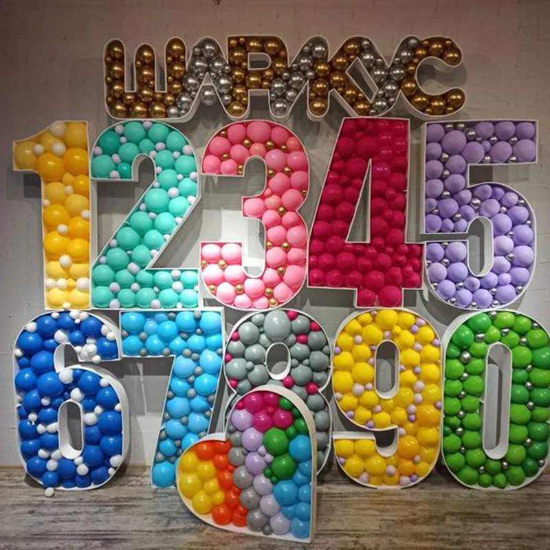 

73cm Blank Giant Number Balloon Filling Box Mosaic Frame Balloons Stand Kids Adult Birthday Baby Shower Wedding Party Decoration