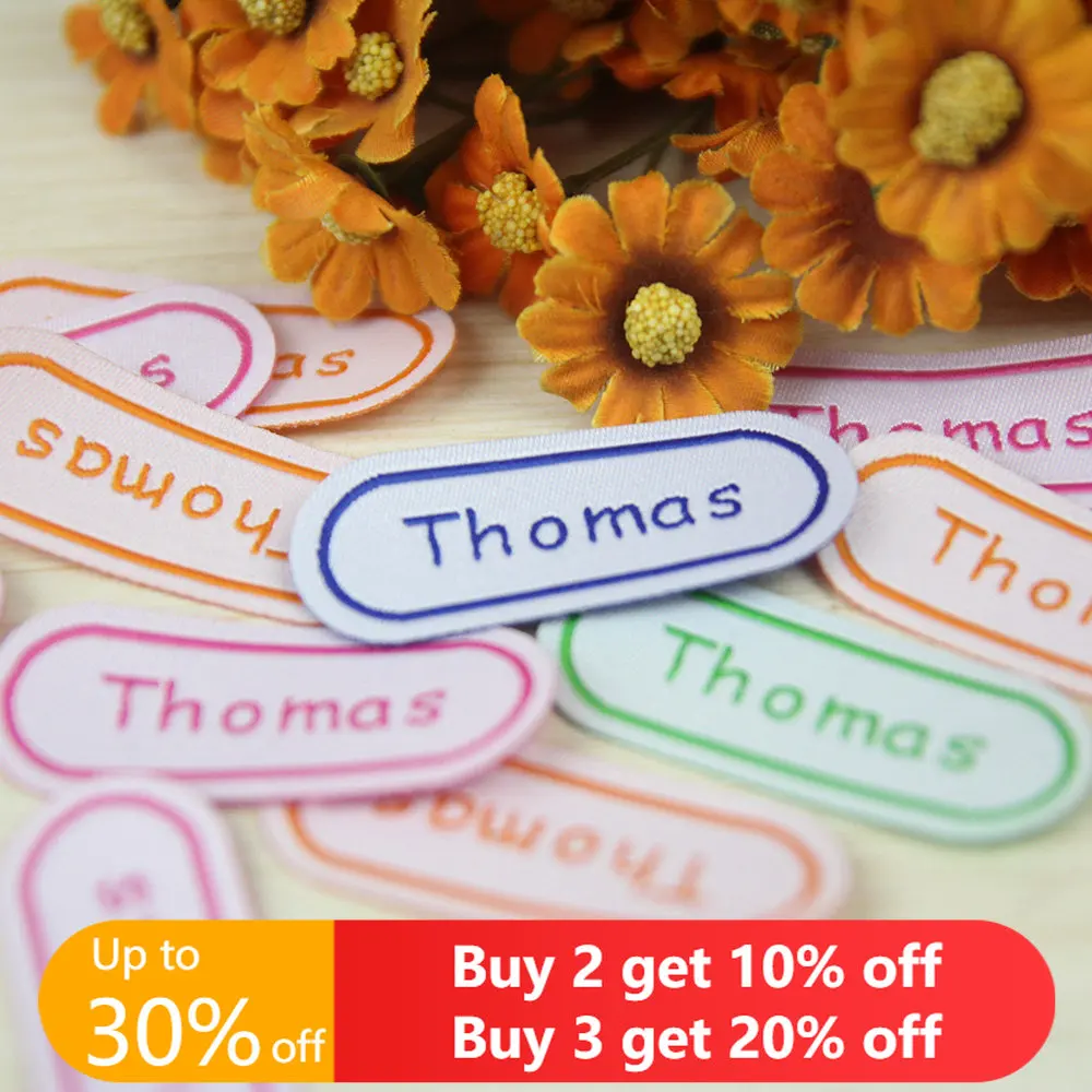 Custom Iron Labels Fabric Custom Logo Labels Sewing Cotton Clothing