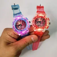 New Watch Children's Movie cartoon characters Luminous Light up Toy Boys and Girls Kids Fashion Quartz Wristwatches Gift 1