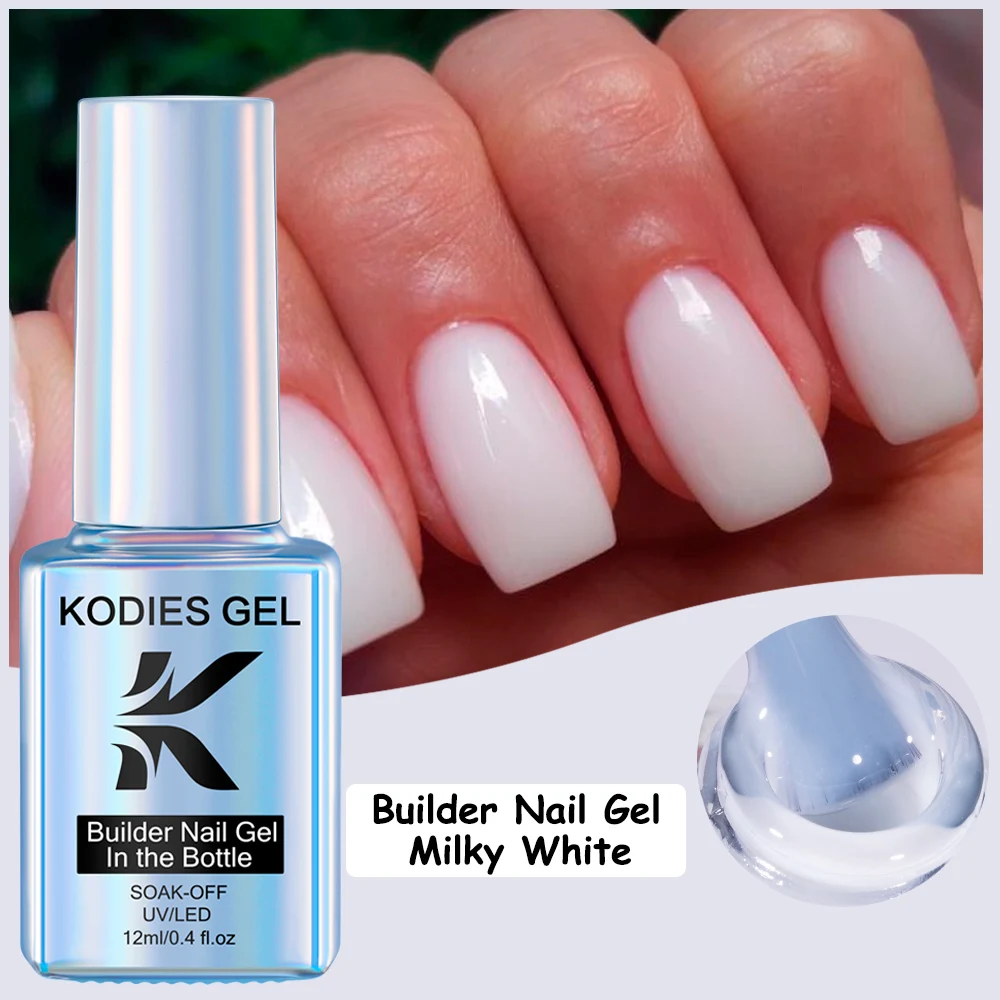 Description Picture 2 of itemKODIES GEL Biabs Builder Nail Gel Polish In A Bottle Milky White Clear Construction Gel for Extension Manicure Nails Art Design