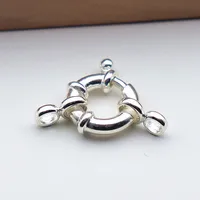 1 pièce Fermoir de collier en argent sterling 925 massif, ressort 10/12/14mm avec anneau marin mobile à 1 brin pour bracelet et bijoux DIY 1