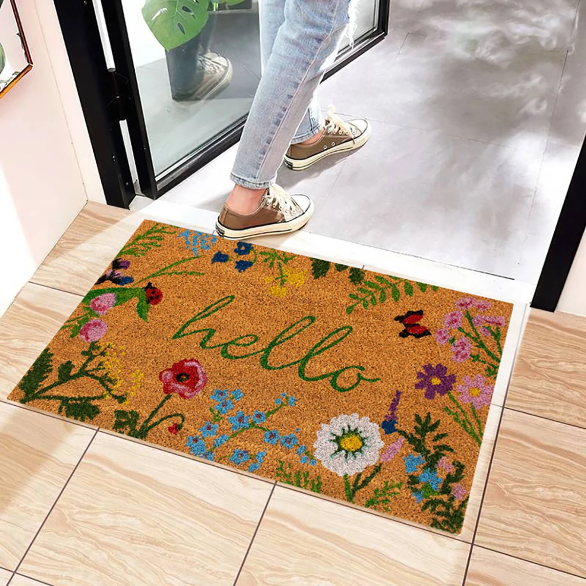 Description Picture 6 of itemThin Non-slip Floor Rug Mat, Durable Welcome Doormat Outdoor Entrance Mat, Welcome Mat, Machine Washable, Suitable for Family, L