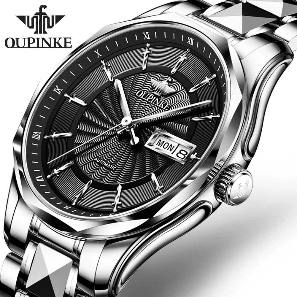 OUPINKE Watches for Men Automatic Swiss Mechanical Twelve Knights Luxury Business 5ATM Waterproof Self Winding Men Wristwatch knights of honor