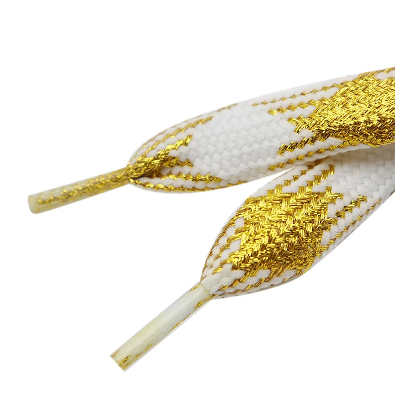 Coolstring Official Charmed Shoelacet Clothing 18MM Golden/Silver Metallic Yarn Polyester Wide Tape High Quality Cord Wholesale