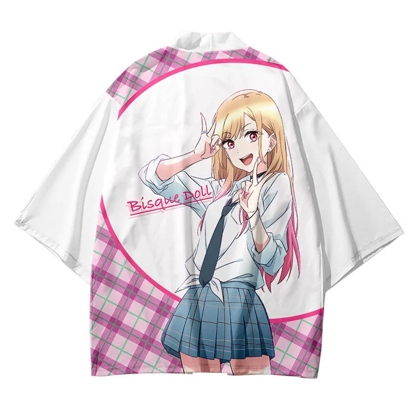 

Anime My Dress-Up Darling Marin Kitagawa Cosplay Kimono Traditional Cardigan Harajuku Streetwear Samurai Costume Yukata Haori