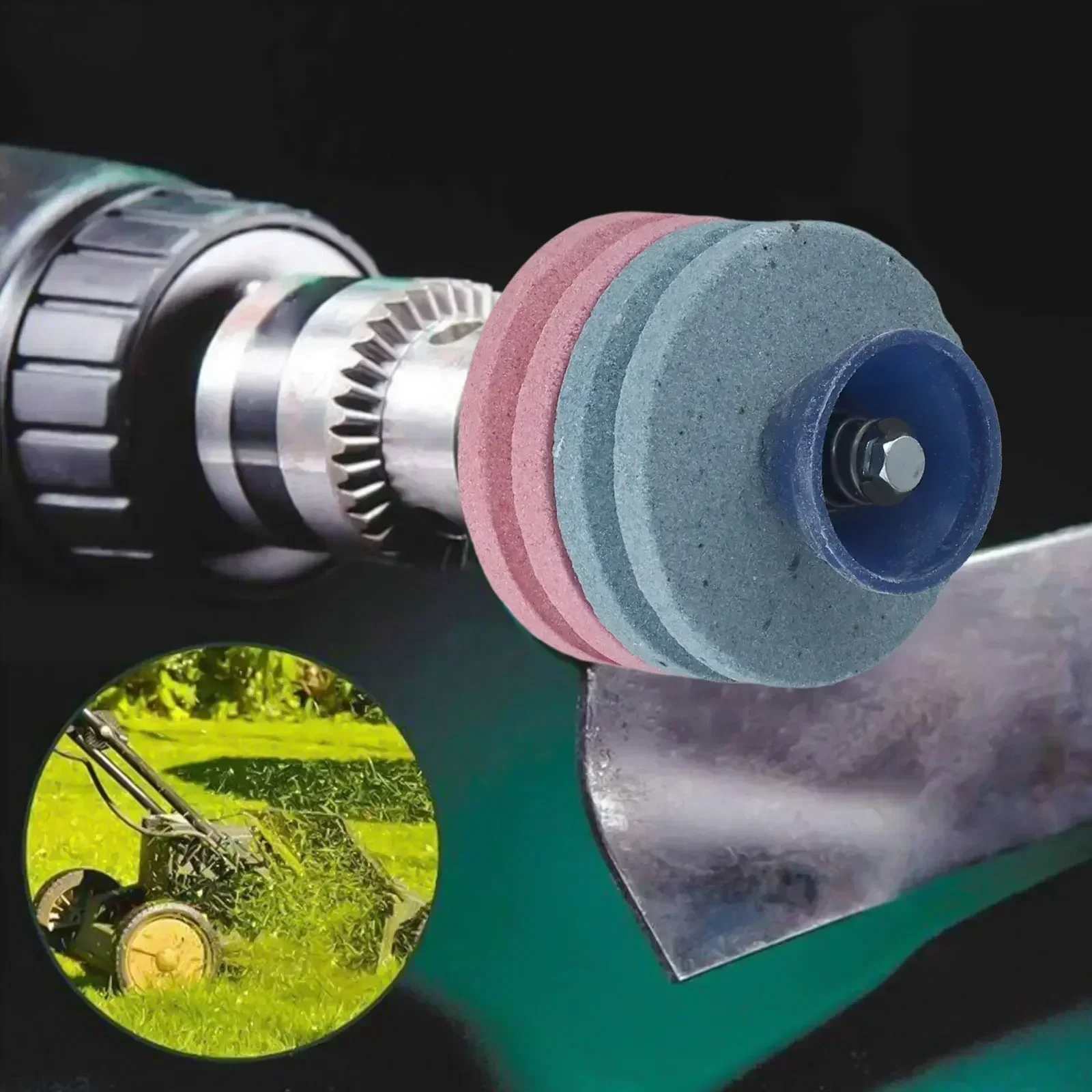 1pc Grinding Stone Garden Tools Fastest Blade Sharpener Universal Grinding Head Tool Rotary Drill Cutter Lawnmower Accessories knife sharpener