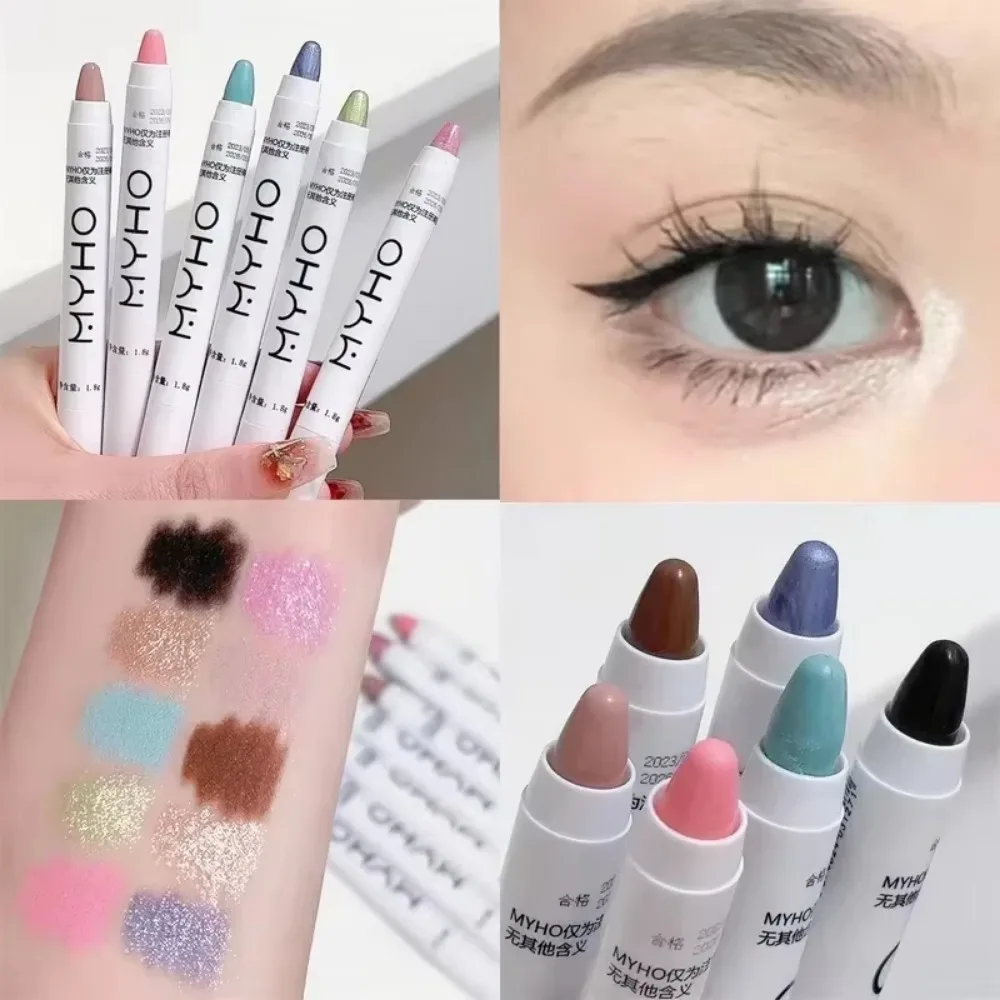 Eyeshadow Stick Matte Eyeshadow Stick White Eyeliner Shimmer Silver Highlighter Pen Waterproof Eye Makeup