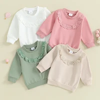 Pudcoco Baby Girl Sweatshirts Casual Long Sleeve Lace Patchwork Pullover Tops Newborn Winter Clothes 3-18M 1