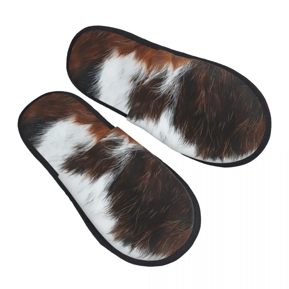 

Memory Foam Slippers Women Comfy Warm Animal Hide Leather House Slippers 3D Printing