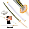 Demon Slayer Katana 104cm Anime Character Weapons Toy Sword Zenitsu Giyuu Blue Shinobu White with Belt and Sword Holder 1