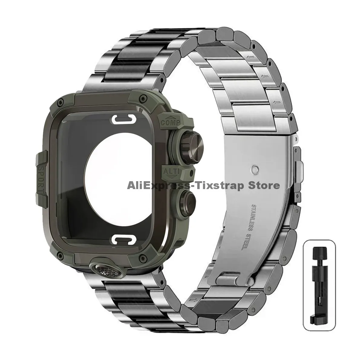 Premium Metal Strap and Protective Case