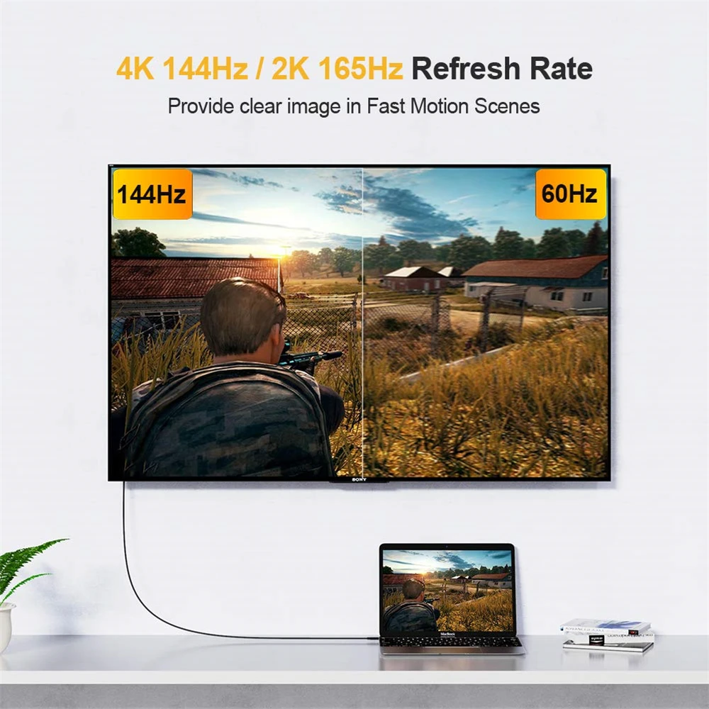 맥북 프로 삼성 S21 화웨이용 디스플레이 포트 케이블 DP USB C 3.1, 디스플레이 포트 1.4 케이블, 썬더볼트 3 에서 8K DP