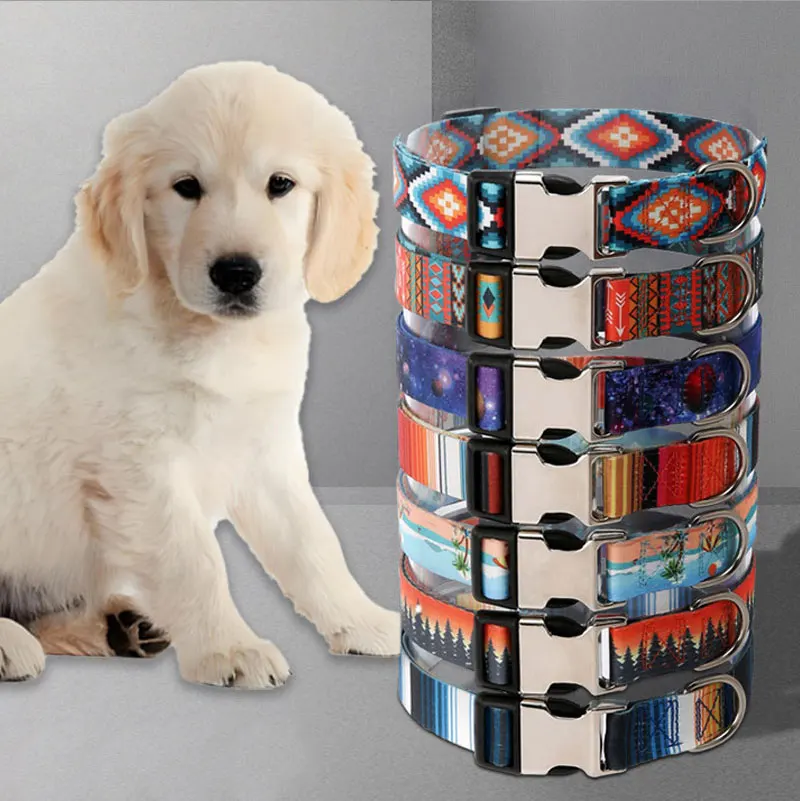 Adjustable Nylon Dog Forest Pattern Collar - PeticaDeals