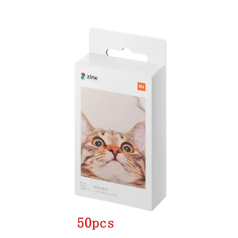 Original Xiaomi ZINK Pocket Printer Paper Self-adhesive Photo Print 50pcs Sheets Xiaomi 3-inch Mini Pocket Photo Printer