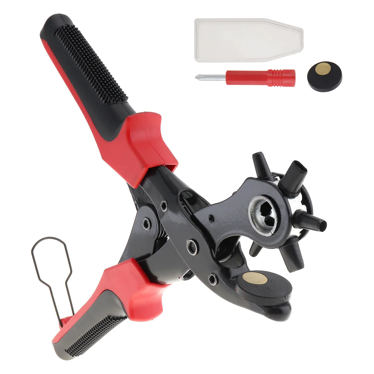 

Hole puncher 3 Flat Holes & 3 Round Holes Belt Punch Multi-functional Plastic Shell Belt Perforation for Broken or Perforating