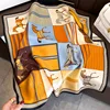 2023 Design Fashion Square Silk Scarf Women Hairband Printed Small Satin Shawls Foulard Neckerchief Female Headbands Bandana 6