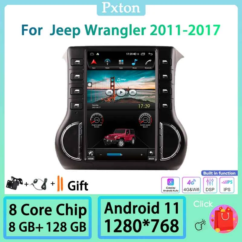 Pxton Android Tesla Screen Car Radio Stereo Multimedia Player For Jeep