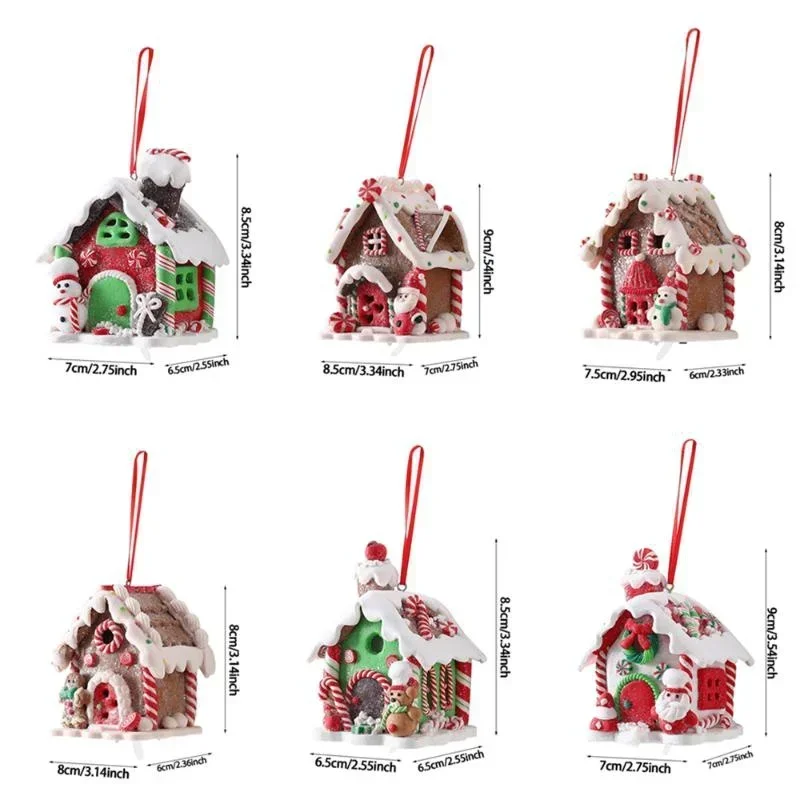 Christmas Gingerbread House Pendant Creative Christmas Tree Decorations New Year Gift Home Decoration 2024