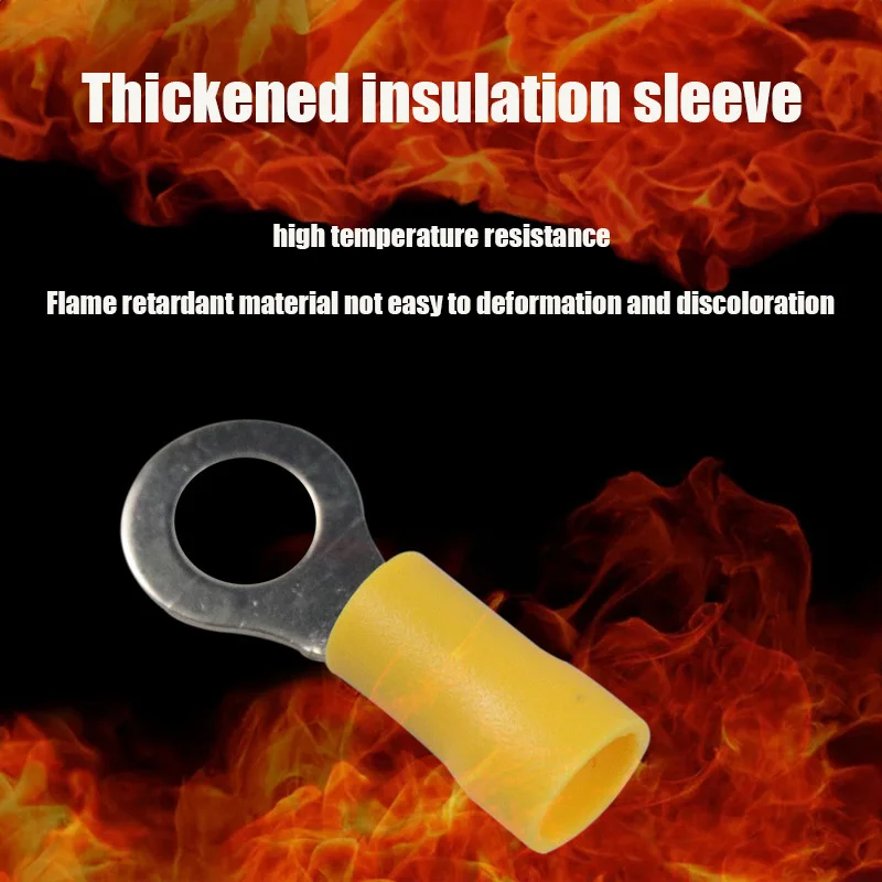 100/160PCS Ring Crimp Terminal M4/M5/M6 Round Plugs Pre-insulated Ferrules Lugs For Splice Electricals Cable Wire End Connectors