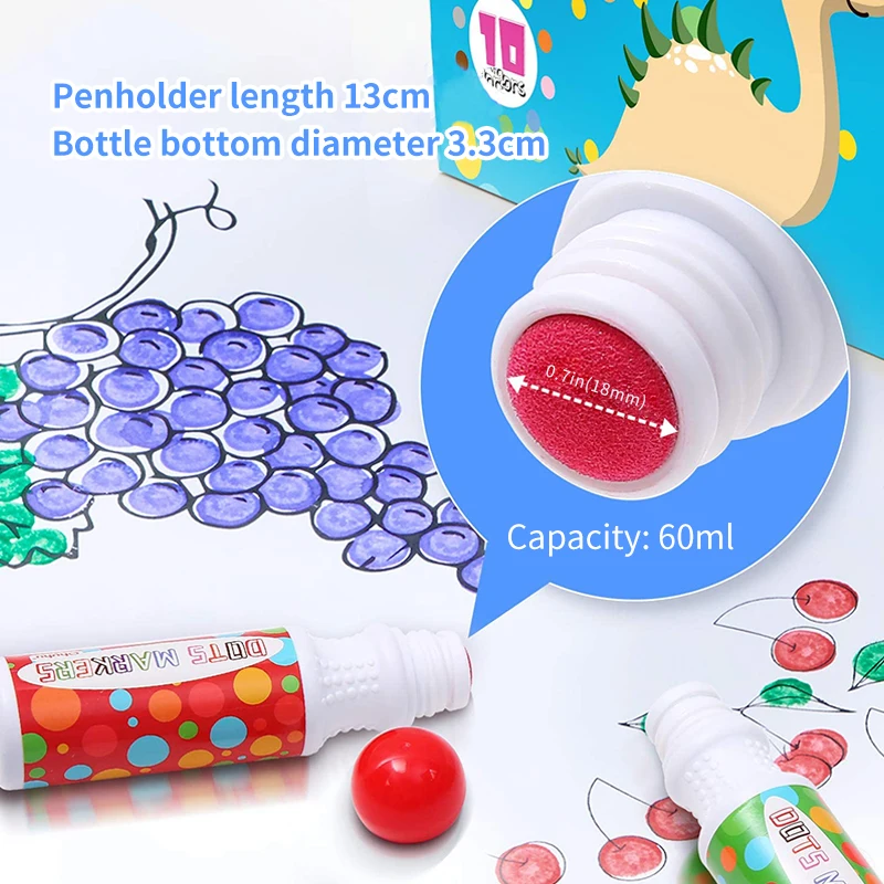 Ohuhu Washable Large Dot Makers Bingo Pen Mini Graffiti Flowing Pen Washable Paint Signature Pen Watercolor Pen Painting Tools 3