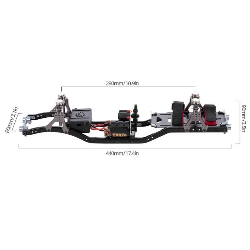 

Car Accessories Frame Base for w/ Durable Motor for 1/10 SCX10 DIY Model Vehi