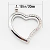 1pcs Heart Crystal 1.2in/30mm Magnetic Open Glass Floating Locket DIY Memory Box For Floating Charms 6