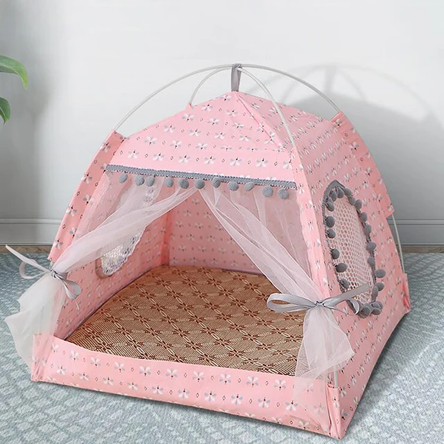 Cat Bed Foldable Cats Tent Dog House Bed Kitten Dog Basket Beds Cute Cat Houses Home Cushion Pet Kennel Products Sweet Princess 4