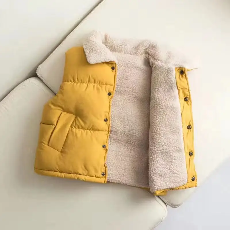 

Qiu dong season children down vests baby upset with velvet girls wear vest warm vest outside boy baby