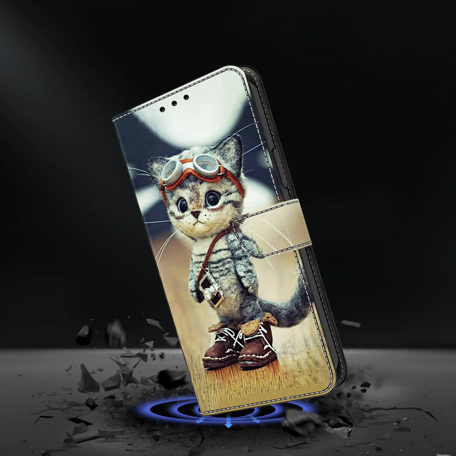 3D Magnetic Flip Leather Wallet Phone Case