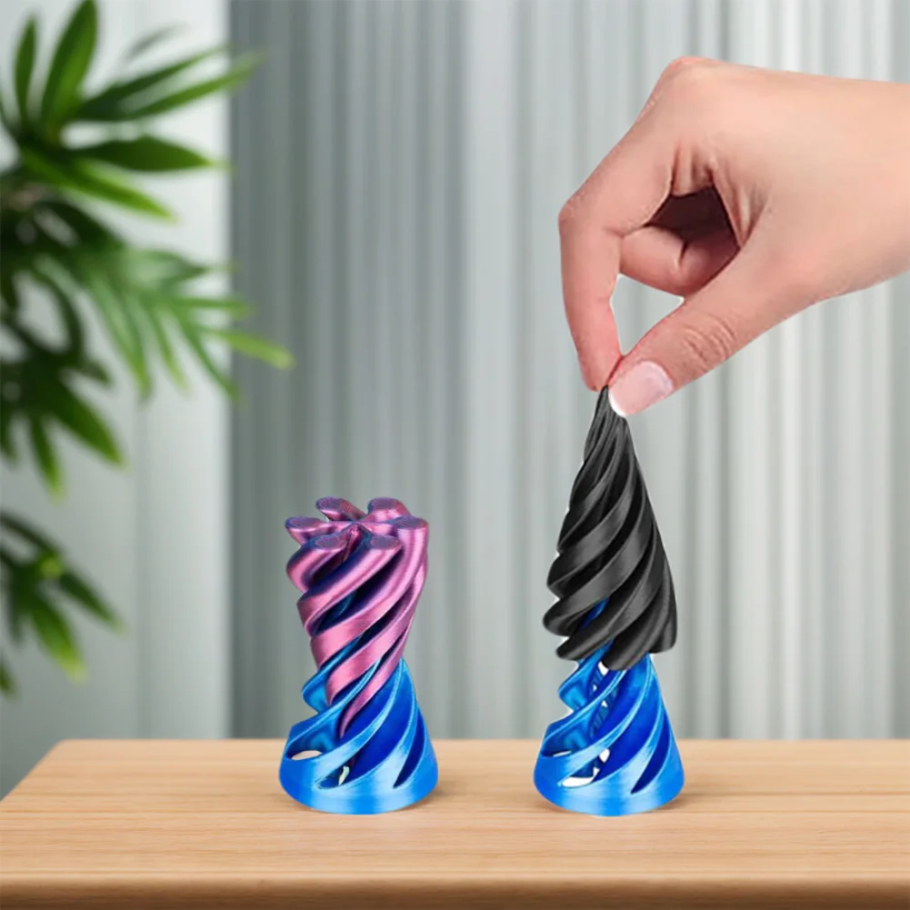 3D Printed Spiral Cone Toy Fidget Toy Stress Relief Impossible Pyramid Passthrough Sculpture Desk Toy Gifts for Kids and Adults