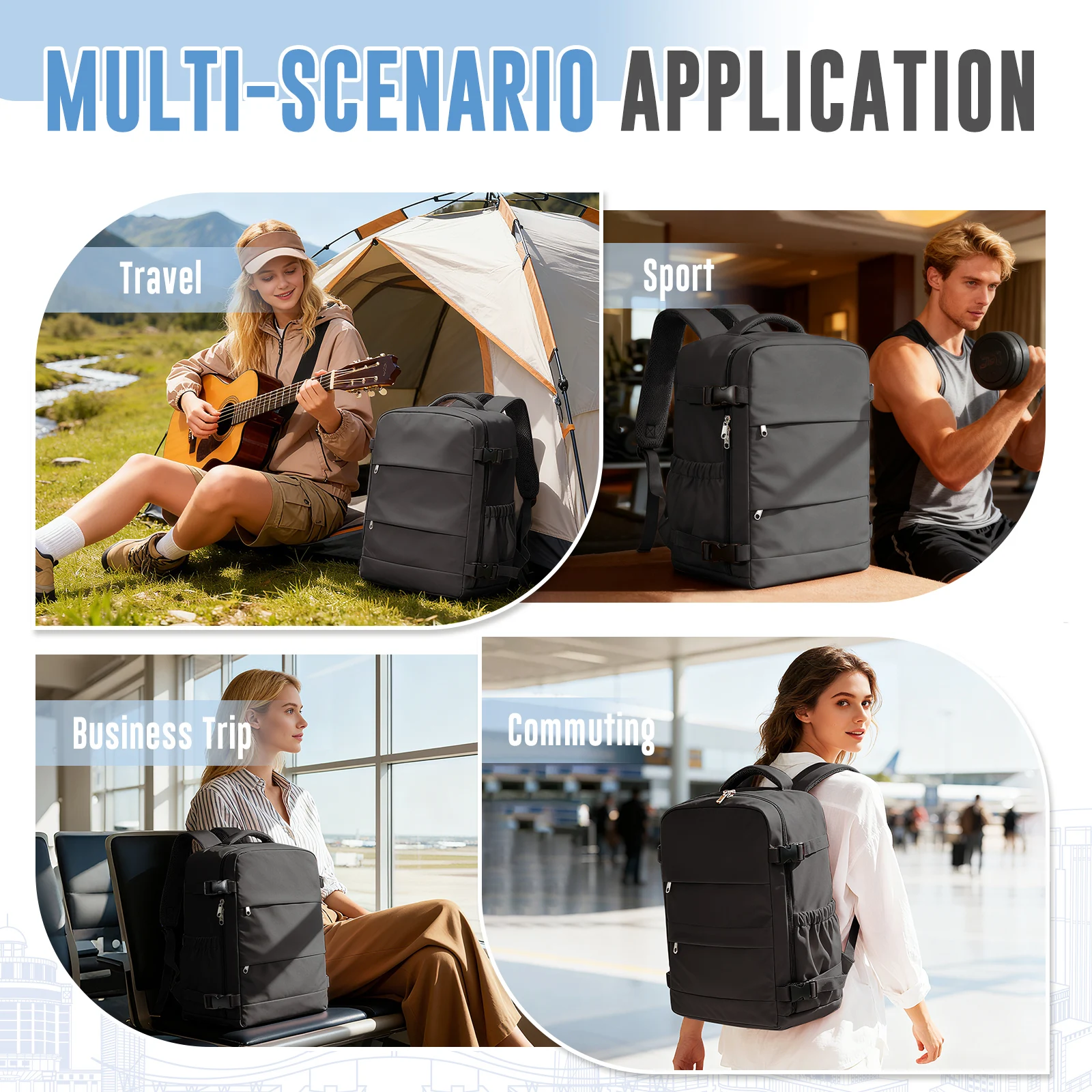 Ryanair Backpack 40x30x20, Easyjet Wiz Cabin Airplane Backpack, Travel Backpack for Women Men Carry on Bag Business Computer Bag