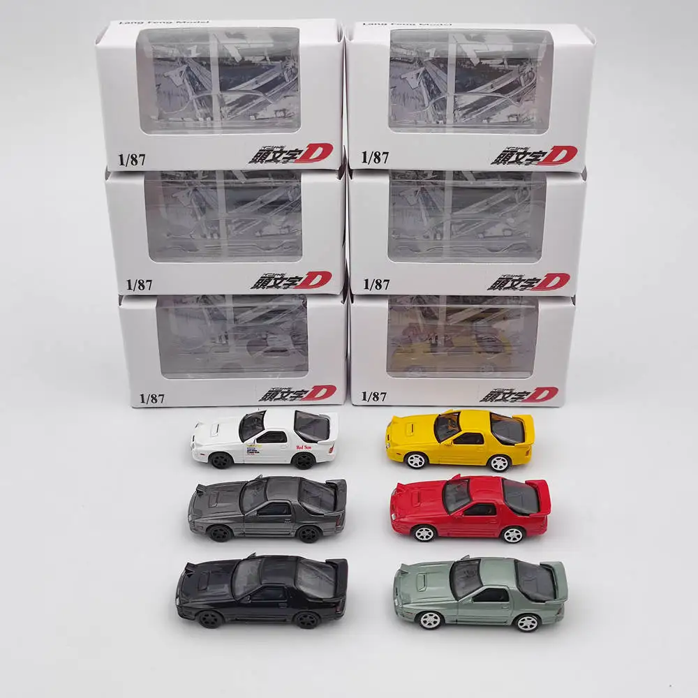 Initial D LF 1:87 Mazda Fc3s Diecast Toys Car Models Miniature Vehicle Collectible Hobby Gifts