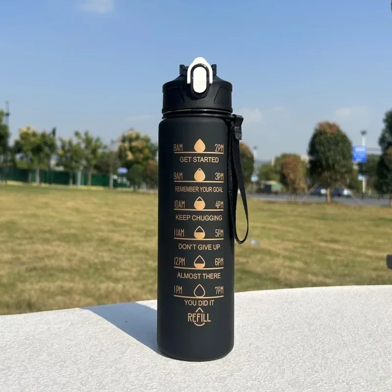 Motivational Leak-Proof Sports Water Bottle with Time Marker - 750ml