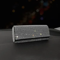 Sun Glasses Box Case Leather Girly Eyewear Accessories Portable Storage Glasses Holder Women Bling Glitter Eye Glass Organizer