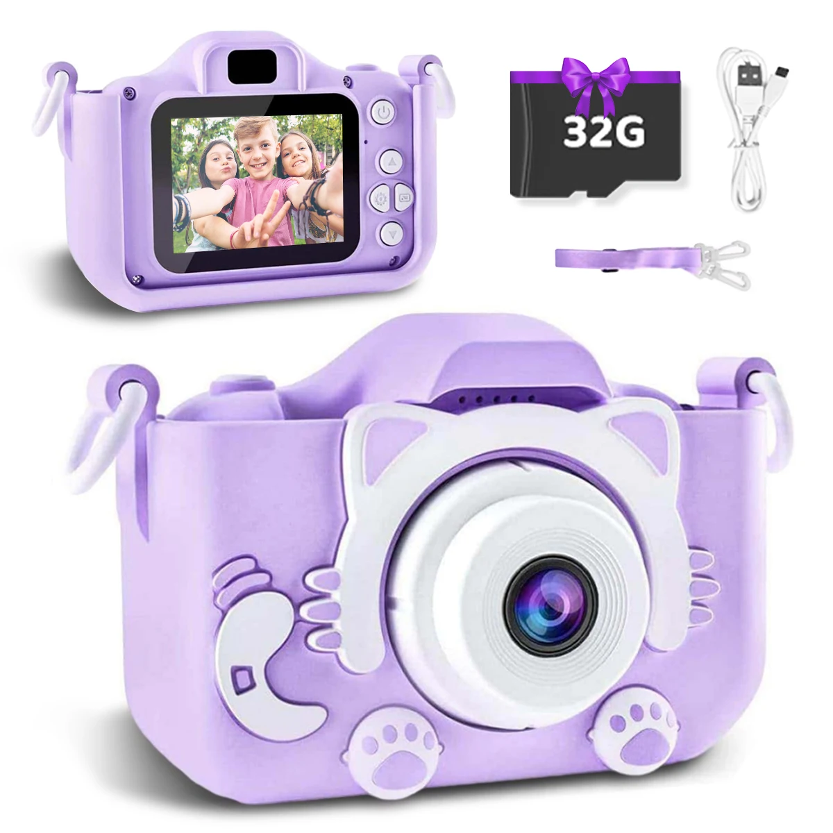 

Portable children's digital cartoon camera, children's toys, cartoon camera, 2 inch color display, gifts for girls and boys, 108