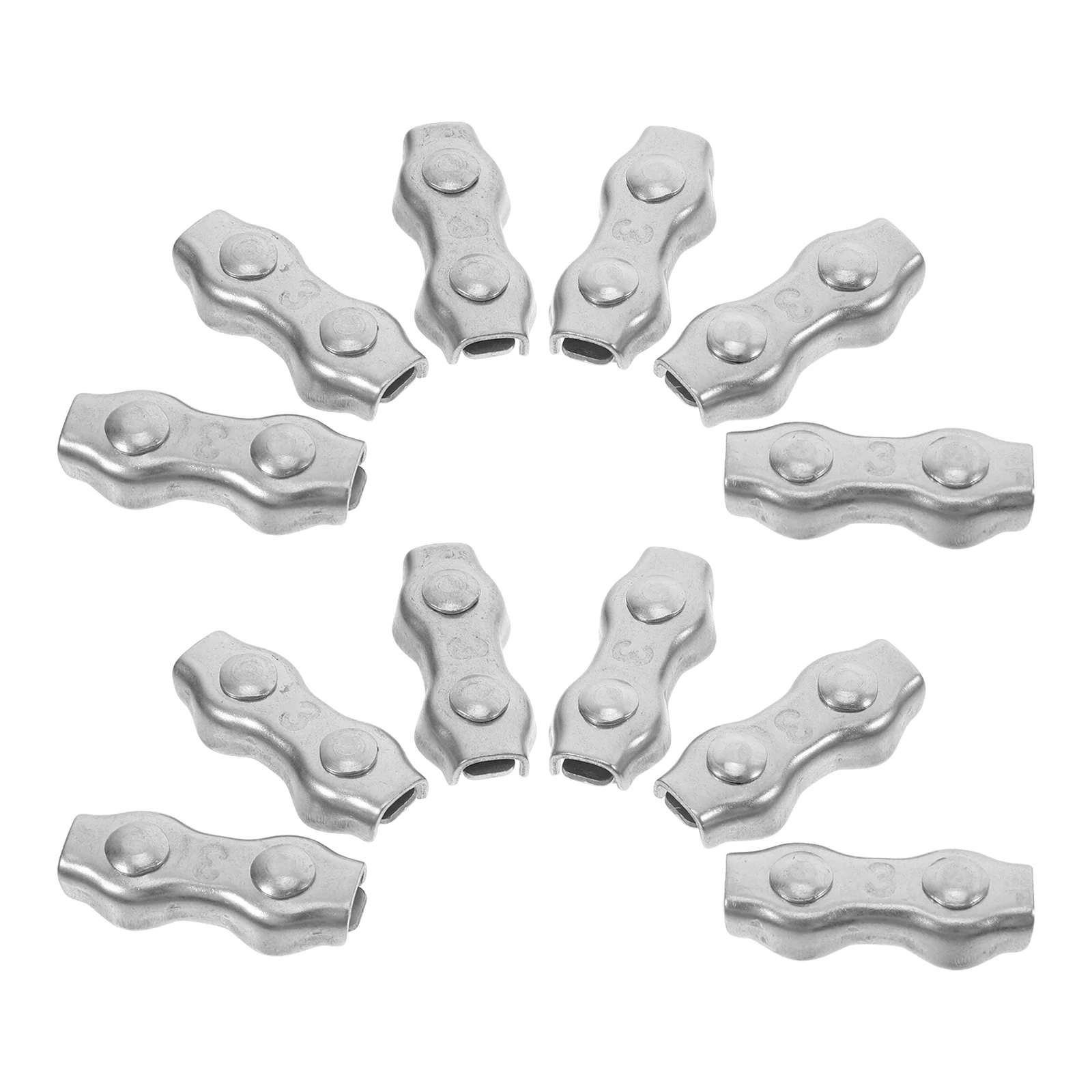 24 pcs Stainless Steel Double Clip Wire Rope Clamps Electric Fence Wire Connector Cable Clips For Indoor Outdoor Post Cable Cla