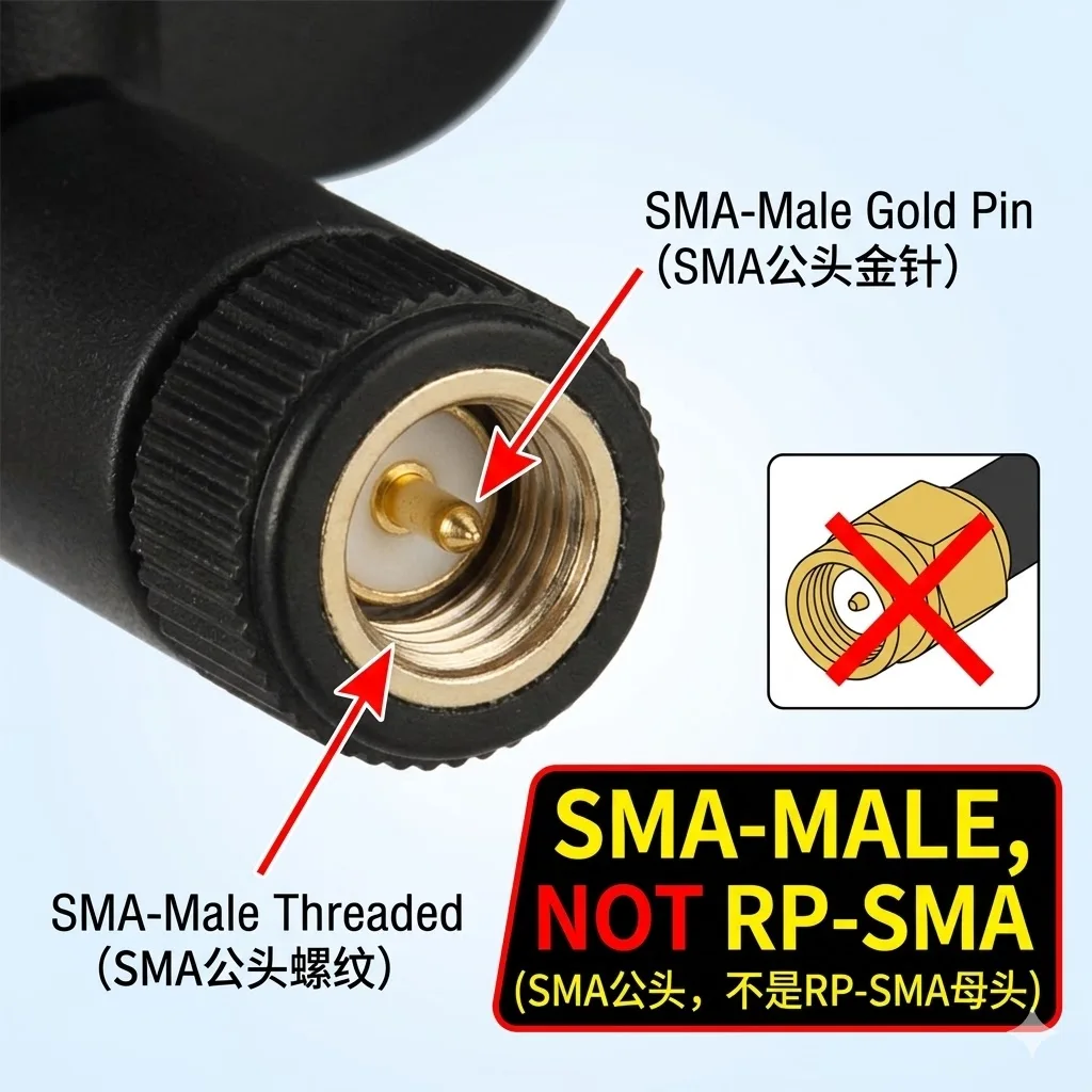 Superbat Wideband 4G LTE Antenna 2dBi SMA Male Dipole Perfect for Router, Outdoor Trail Camera,Signal Booster Huawei/TP-Link