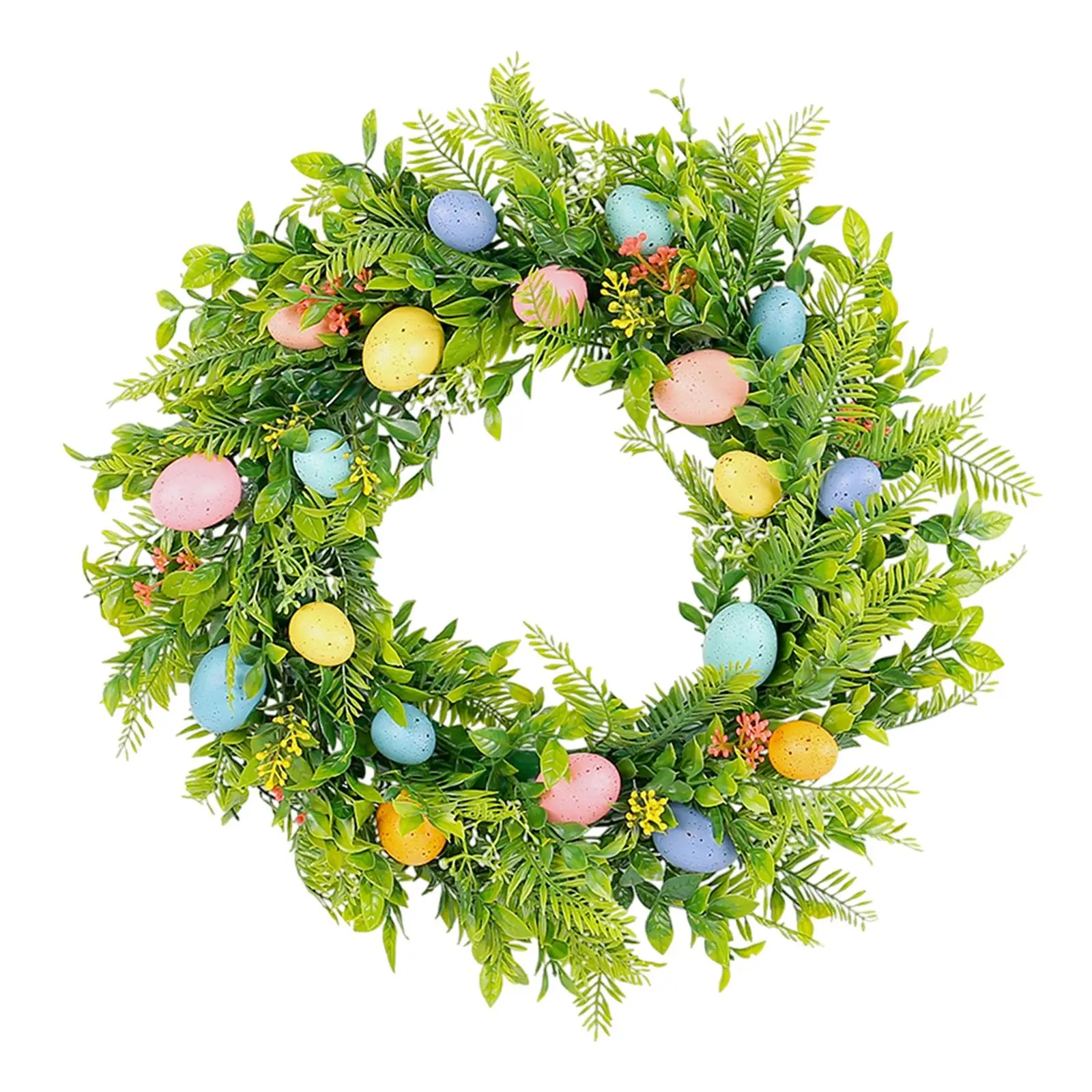 Easter Egg Wreath Front Door Ornament Artificial Spring Wreath Easter Party Supply for Hallway Lightweight Multifunctional