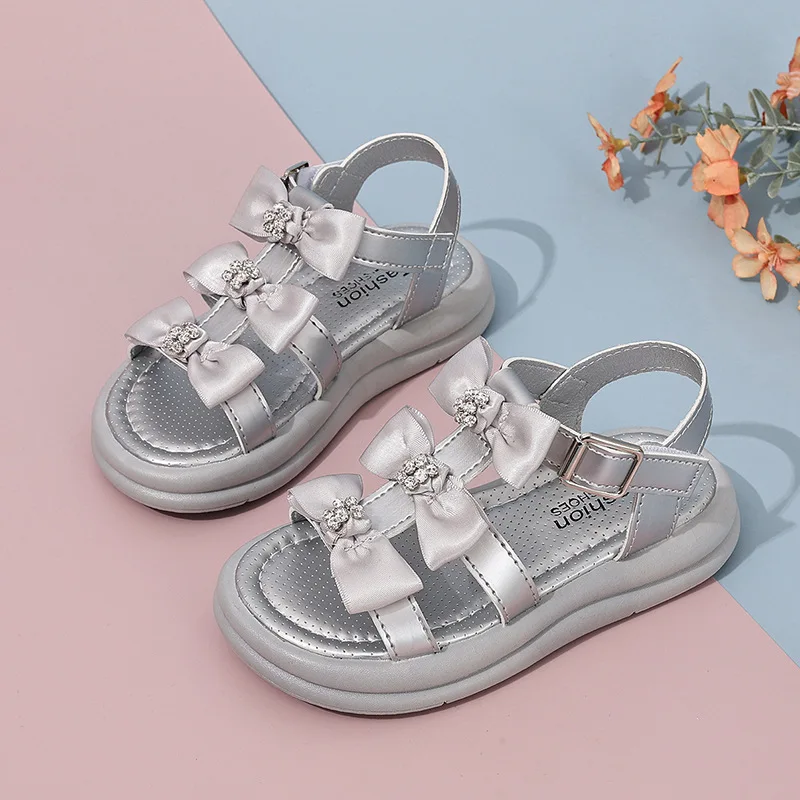 Girls Rhinestone Sandals Kids Summer Beach Shoes