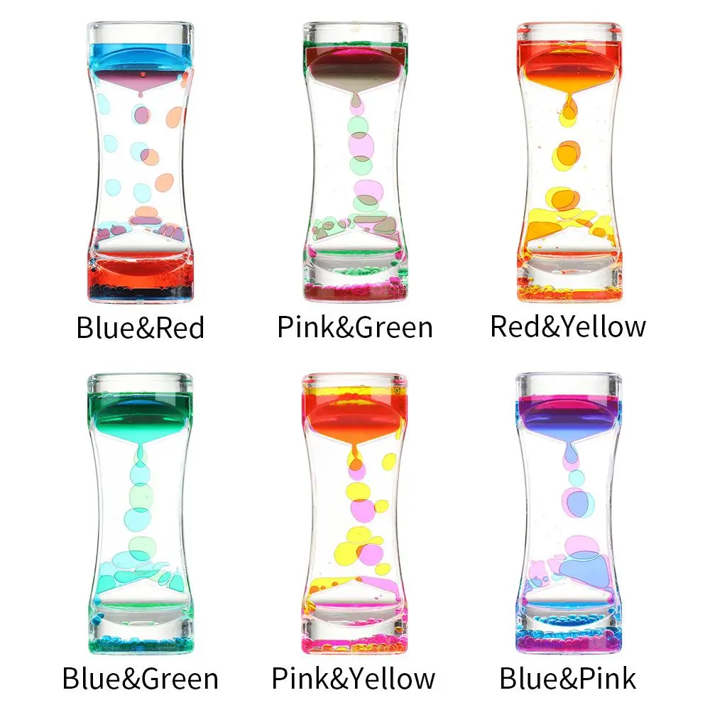 Double Color Oil Leak Hourglass Toys Liquid Timer Dynamic Oil Drop Waist Crafts Ornaments Home Decoration Gifts