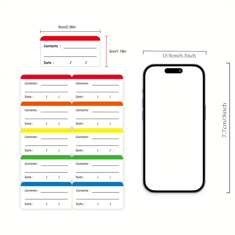 Label Stickers 100pcs Removable Freezer 1 x 2 Inch Food Storage Date Waterproof Oil Resistant Can Jar Paper