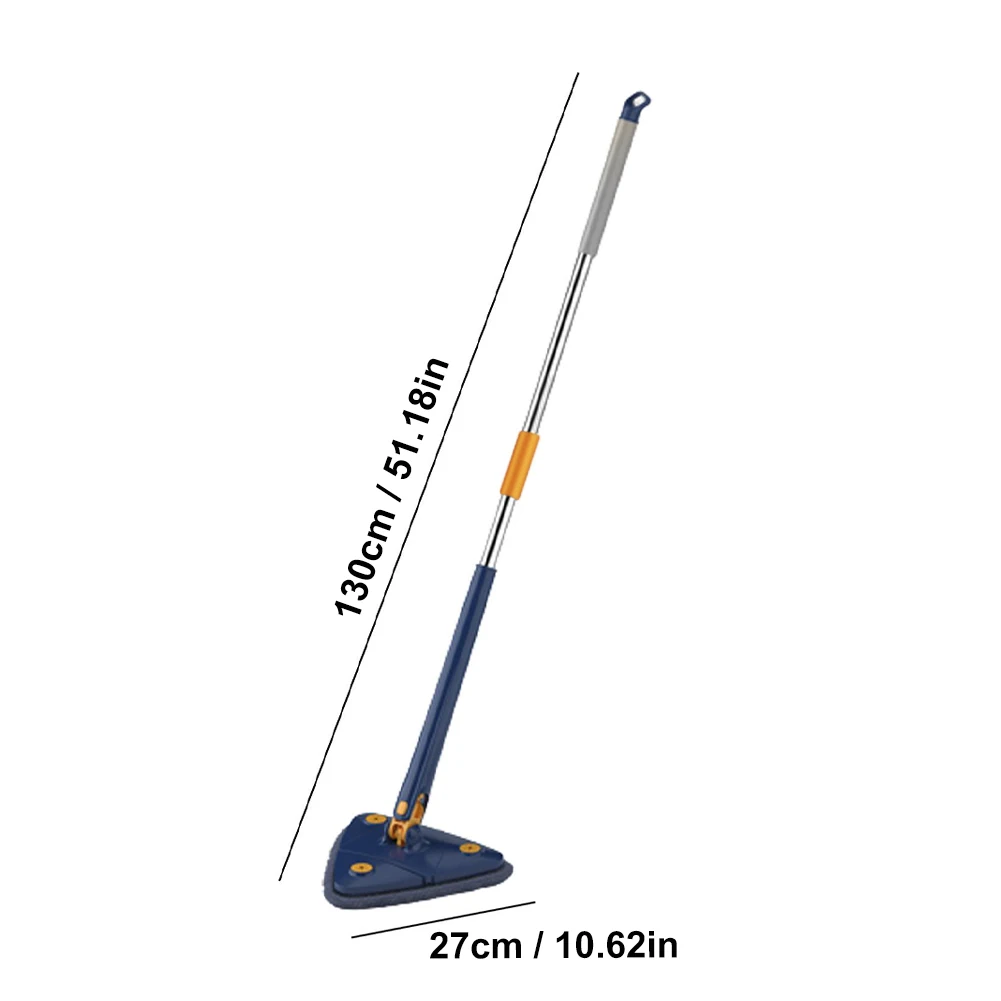 Triangle Mop 360-Degree Adjustable Window Cleaning Mop Microfiber 1.3m Handle Self-Wringing Glass Wiper Wall Window Cleaning Kit