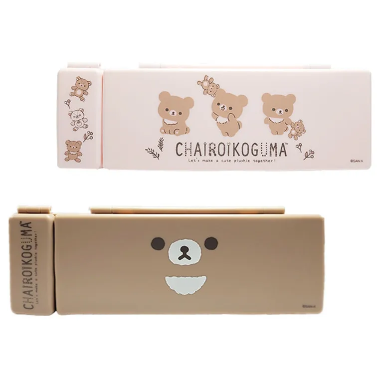

Чехол для карандашей Rilakkuma chaiролиkoguma из ПВХ, футляр для ручек, мультяшный милый школьный карандаш, чехол для детей, девочек, школьные принадлежности