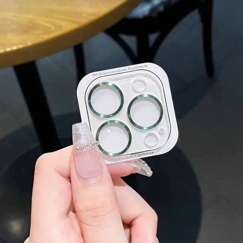 Premium Metal Ring Tempered Glass Camera Lens Protector Film