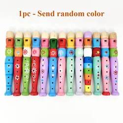 Colorful Wooden Flute Toy for Kids - Educational Musical Instrument (1pc Random Color)