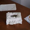 Hand Pinch Roses Ceramic Tissue Box Handmade Flower Paper Box Napkin Boxes Decoration Craft Paper Storage Boxes Tissue Organizer 5