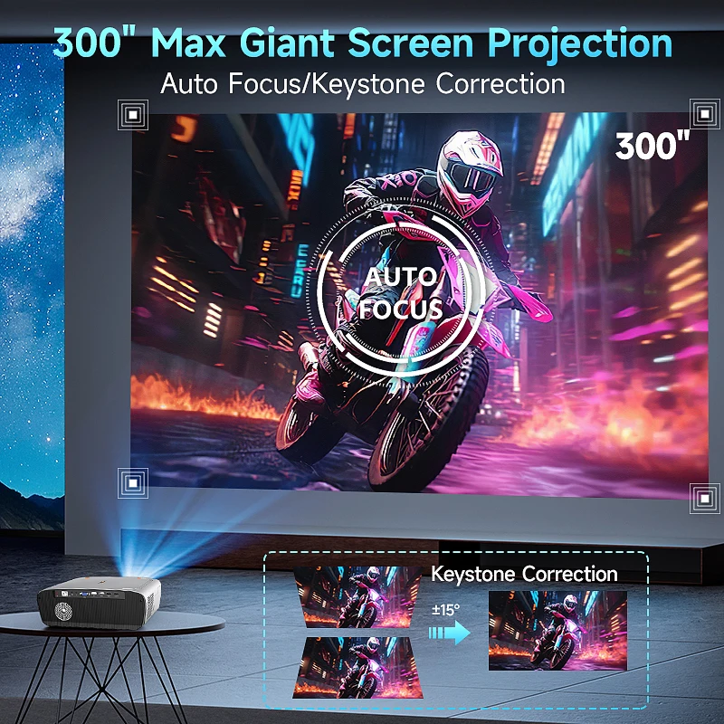 CAIWEI A9R 1350 ANSI 4k Daytime Proyector Churches LED Movie Projectors With Bluetooth