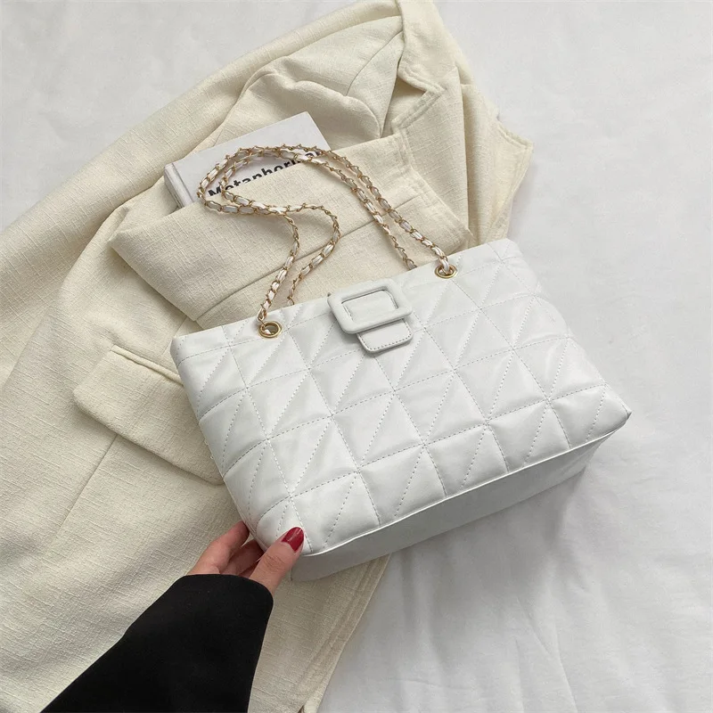 High-Grade Tote Bag Female 2023 Chic Rhombus Chain Bag Niche Commuter Shoulder Bag Tote Bags for Women Underarm Handbag